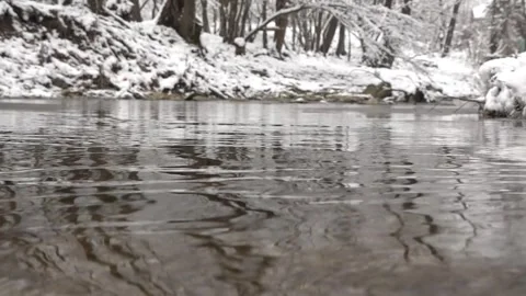 Flowing creek at winter Stock-Footage 262678620