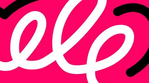 Flowing Cursive Design on Pink Canvas Background Stock Illustration