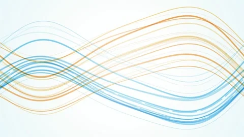 Flowing curved lines form a stylized wave pattern in a seamless loop Stock Footage 341401733