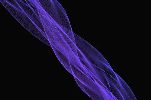 Flowing cyan curves, 3d rendering Stock Illustration