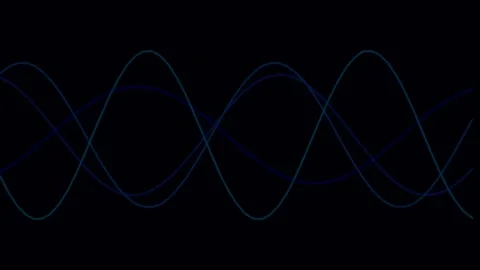 Flowing cyan sin wave abstract motion graphics visualizing data and frequen.. Stock Footage 340378110