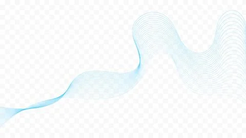 Flowing Cyan Wave Lines Vector for Minimalist Technology Backgrounds Stock Illustration