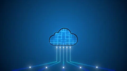 Flowing Data in Cloud Computing Technology イラスト素材