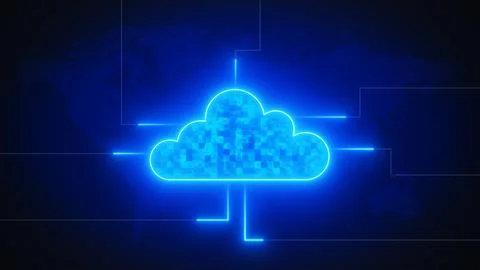 Flowing Data in Cloud Computing Technology イラスト素材