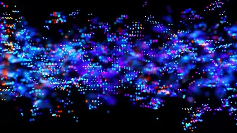 Flowing data, glitch effects. Video stock 309540269