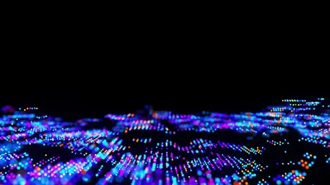 Flowing data, glitch effects. Stockbeeldmateriaal 309544145