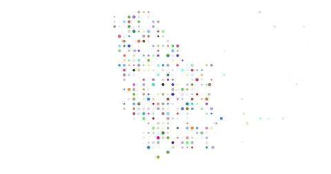 Flowing Data Particles Form the Map of Serbia Stock Footage 319169018