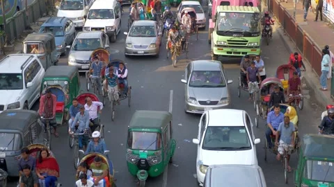 Flowing Dhaka Traffic Video stock 246293612