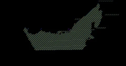 Flowing Diagonal Elements Form United Arab Emirates Map Silhouette Stock Footage 323387385