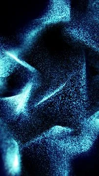 Flowing digital blue particles forming abstract waves in space, representin.. Stockillustratie
