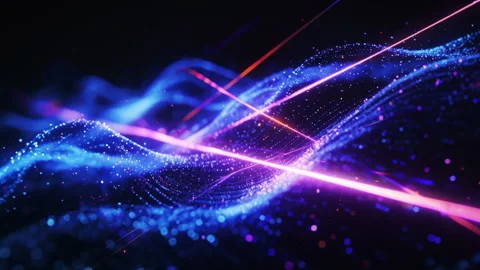 Flowing Digital Data Wave Background Loop Video stock 328948592