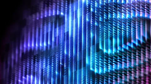 Flowing digital data waves made of glowing pixels Stock-Footage 330486384