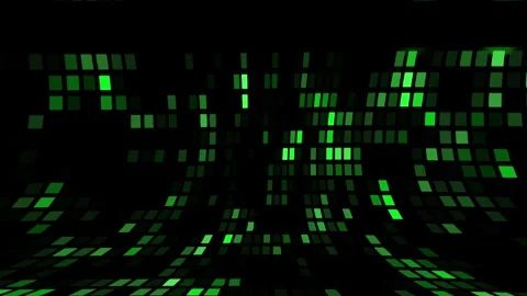 Flowing digital grid of green pixels creating technology network background Stock Footage 344586776