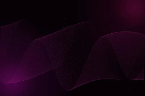 A flowing digital ribbon forms a luminous magenta waveform across a starry .. Stock Illustration