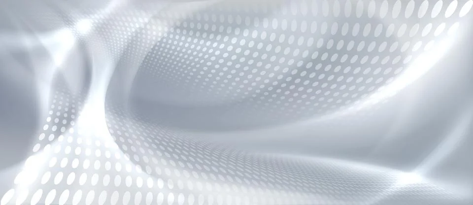 Flowing dot pattern with gray tech waves Stock Illustration