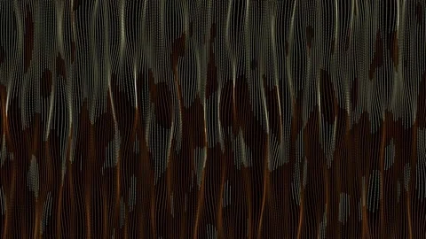Flowing Dotted Lines Animation. Abstract Brown Beige Dot Wave Pattern on Black Stock Footage 318684993