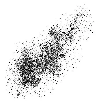 Flowing dotted particles flame Stock Illustration