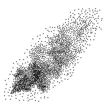 Flowing dotted particles flame Stock Illustration