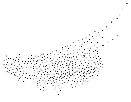 Flowing dotted particles flame Stock Illustration