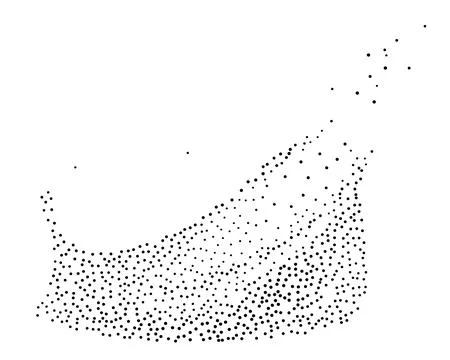 Flowing dotted particles flame Illustrazione stock