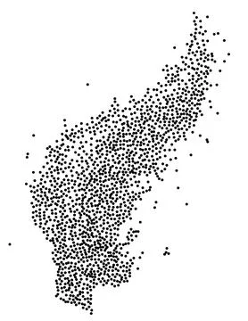 Flowing dotted particles flame Stock Illustration