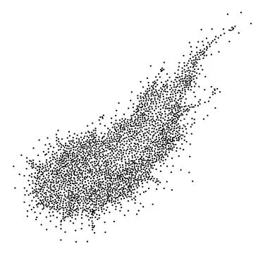Flowing dotted particles flame Stock Illustration