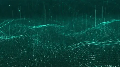 Flowing Dotted Plexus Grid Waves Animation Stock Footage 314368910