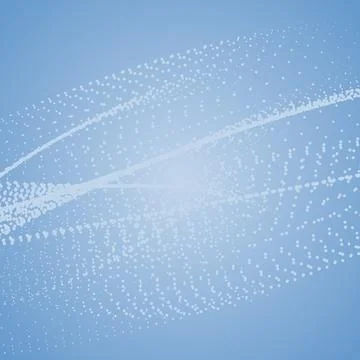Flowing Dotted Waves on Blue Background Stock Illustration