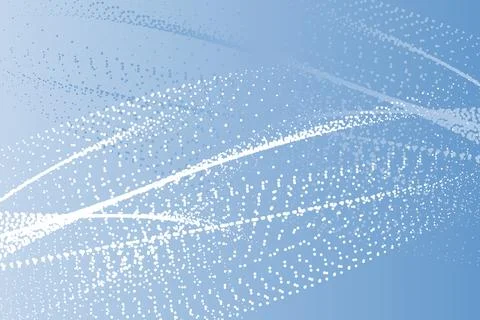 Flowing Dotted Waves on Blue Background Stock Illustration