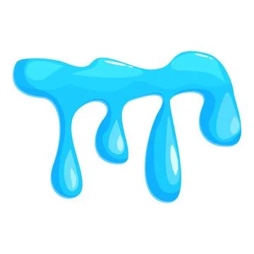Flowing down liquid dripping blue slime Illustrazione stock