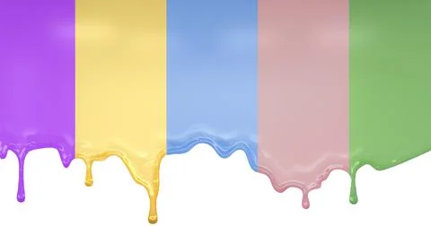 Flowing down paint from the ceiling 3d illustration Stock Illustration