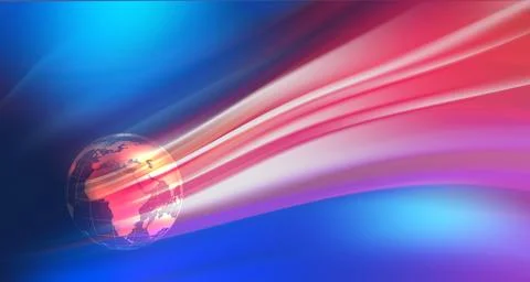 Flowing effect from 3d earth globe concept series Stock Illustration