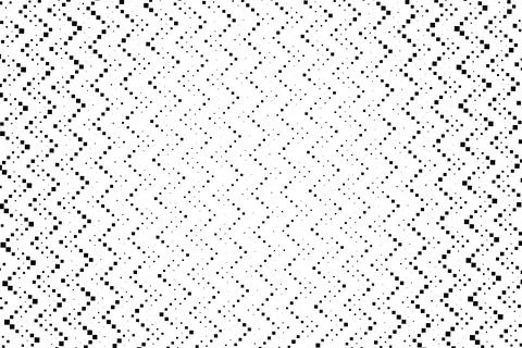 A flowing field of black square pixels forms rhythmic waves across a white .. Ilustración de archivo
