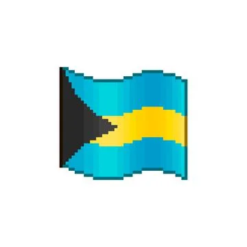 Flowing flag of Bahamas Stock Illustration