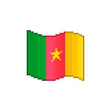 Flowing flag of Cameroon Illustrazione stock