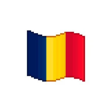 Flowing flag of Chad Stock Illustration
