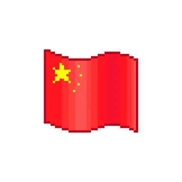 Flowing flag of China	 Stock Illustration
