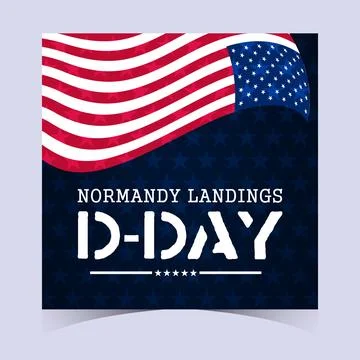 Flowing Flag D Day Design Poster Banner Stock Illustration