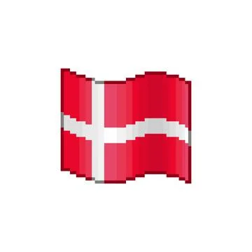 Flowing flag of Denmark	 Stock Illustration