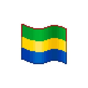 Flowing flag of Gabon  Stock Illustration