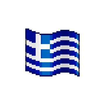 Flowing flag of Greece	 Stock Illustration