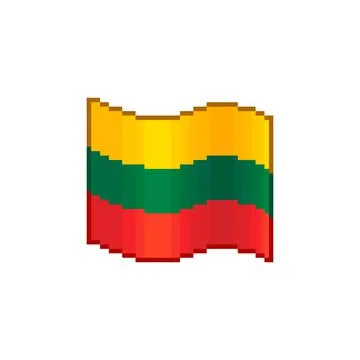 Flowing flag of Lithuania	 Stock Illustration