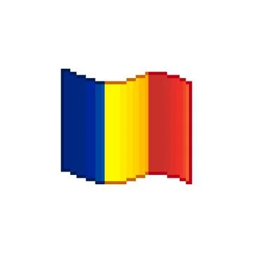 Flowing flag of Romania	 Stock Illustration