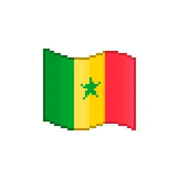 Flowing flag of Senegal Stock Illustration