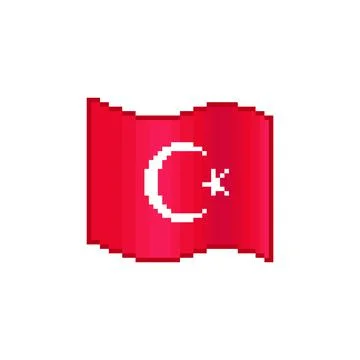 Flowing flag of Turkey Stock Illustration