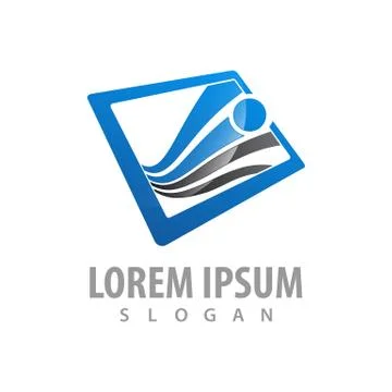 Flowing frame logo concept design. Symbol graphic template element vector Stock Illustration