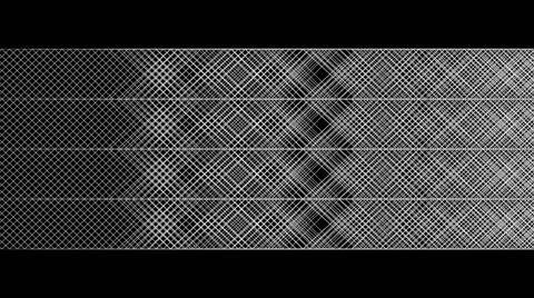 Flowing geometric pattern in graphic style - 03 - white on black (FULL HD) Video stock 68802138