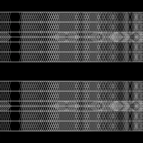 Flowing geometric pattern in graphic style - 10 - white on black (FULL HD) Video stock 69664046