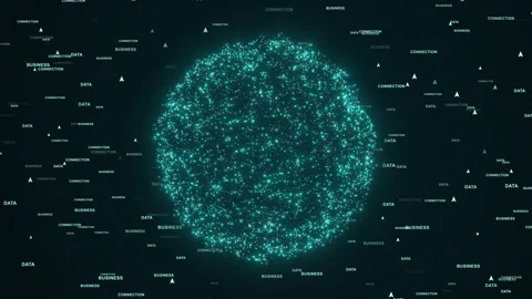 Flowing Globe and Digital Network Connection Business Concept Stock Footage 345480413