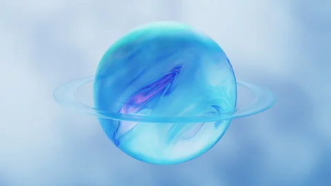 Flowing glossy pattern planet ball, 3d rendering. 스톡 동영상 252150759